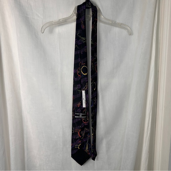 Three Rocker Necktie Company Music Band Instruments All Over Printed Mens Tie - Picture 6 of 17